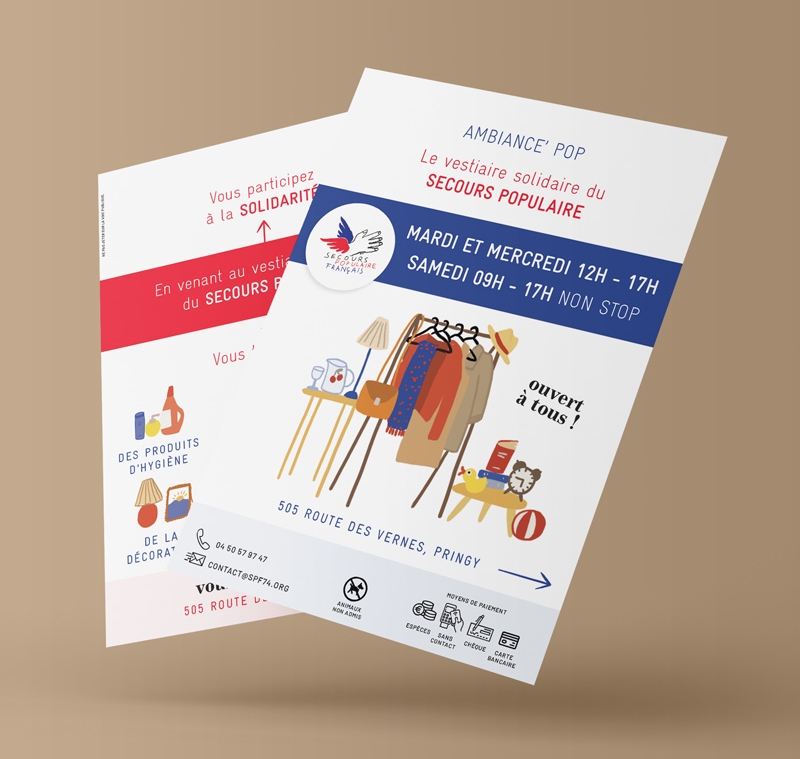 Flyer Secours populaire graphiste freelance