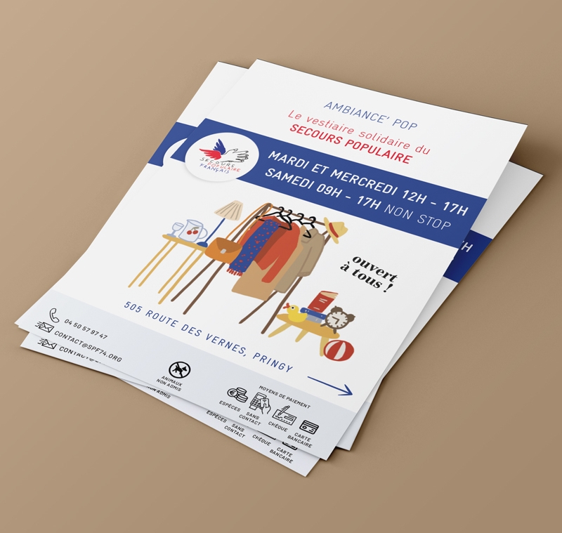 Flyer Secours populaire graphiste freelance