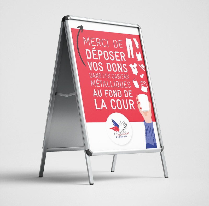 signaletique secours populaire dons