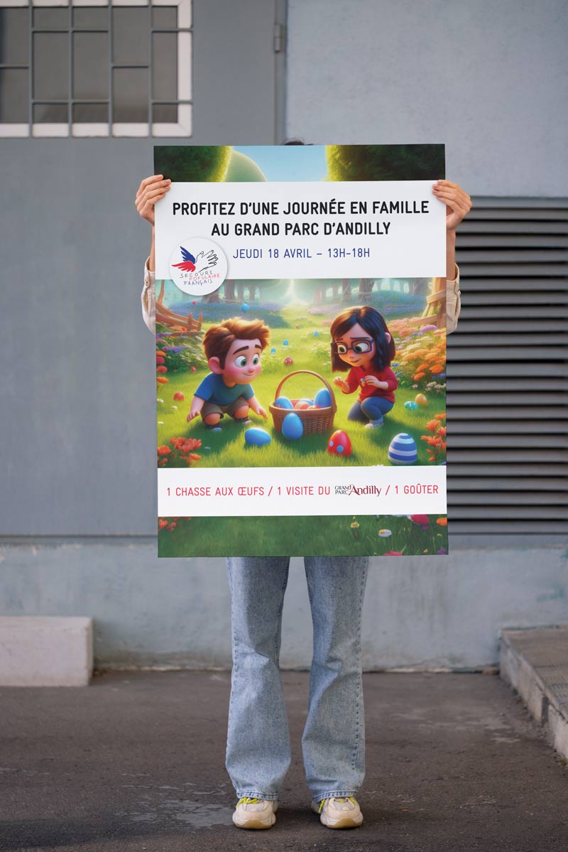 Chasse aux oeufs grand parc d'andilly secours populaire