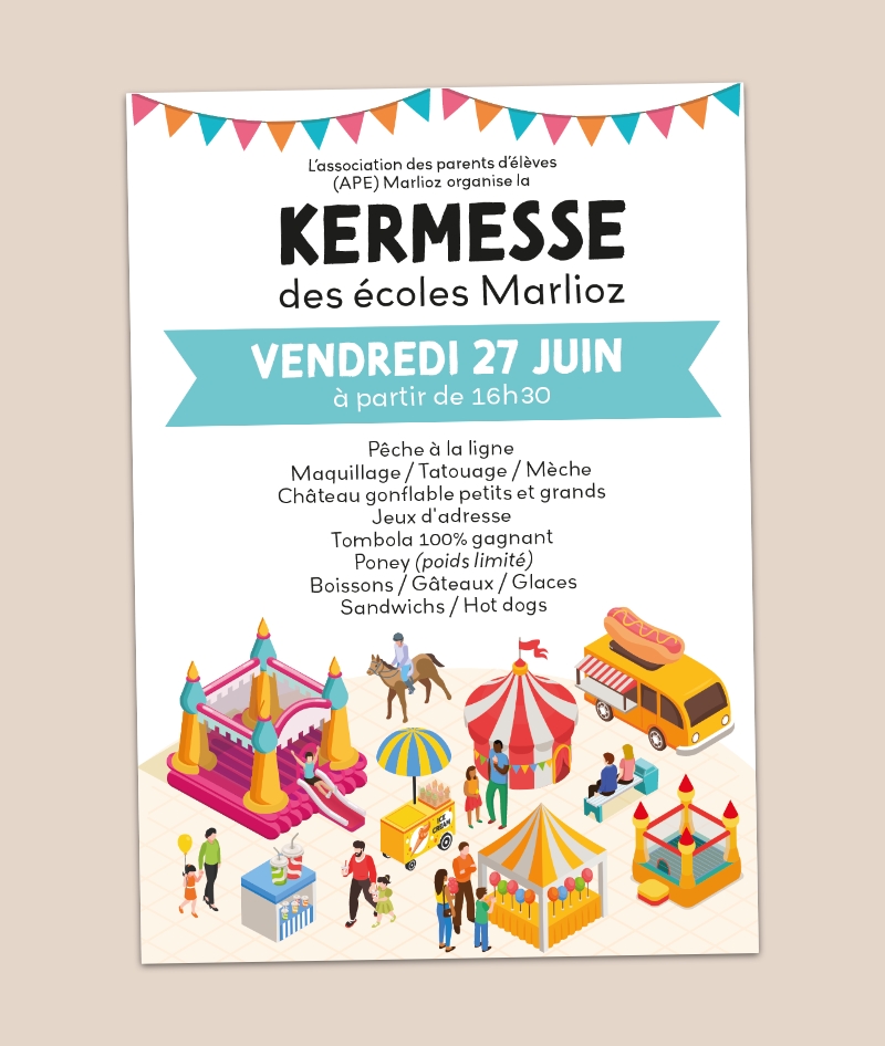 visuel kermesse marlioz graphiste freelance aix les bains 