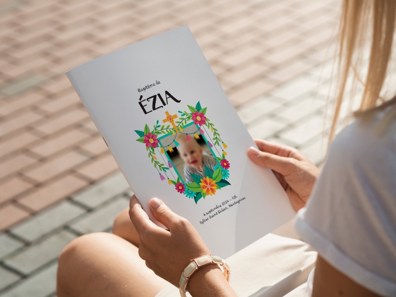 Livret de Baptême, faire part graphiste freelance aix les bains 