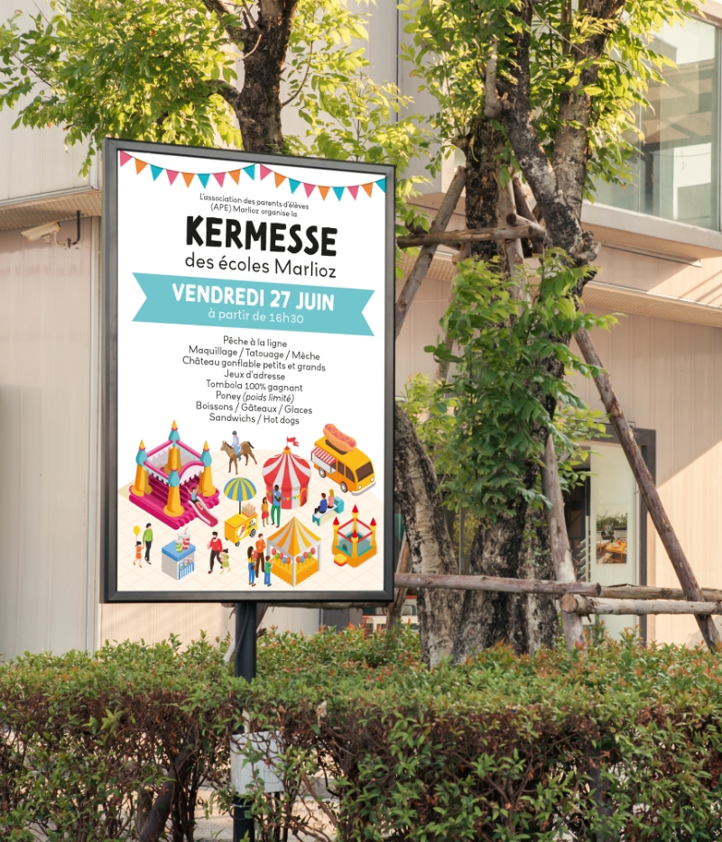 visuel kermesse marlioz graphiste freelance aix les bains 