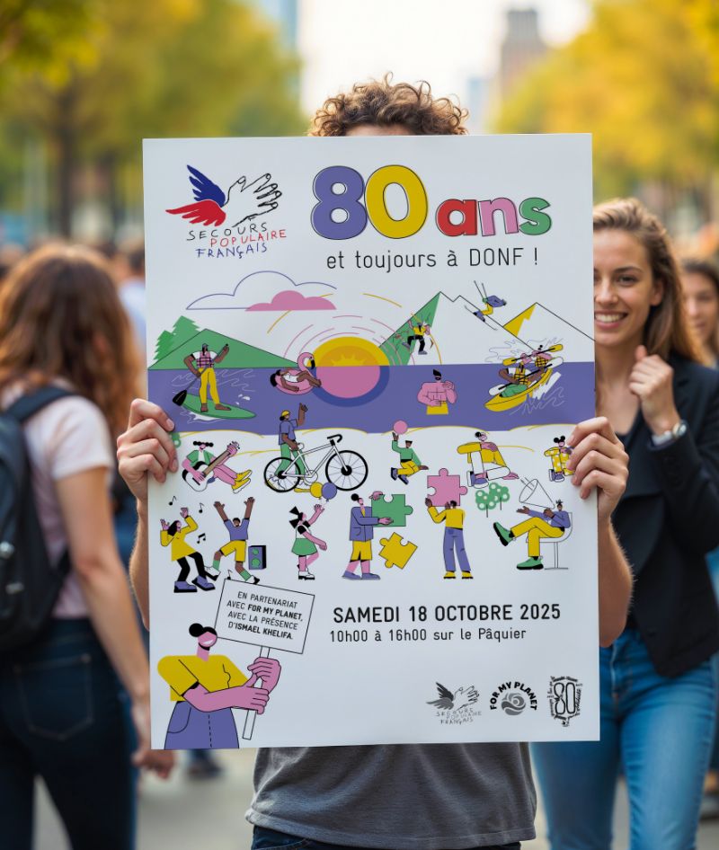 Création d'une affiche pour les 80 ans du Secours Populaire Français
