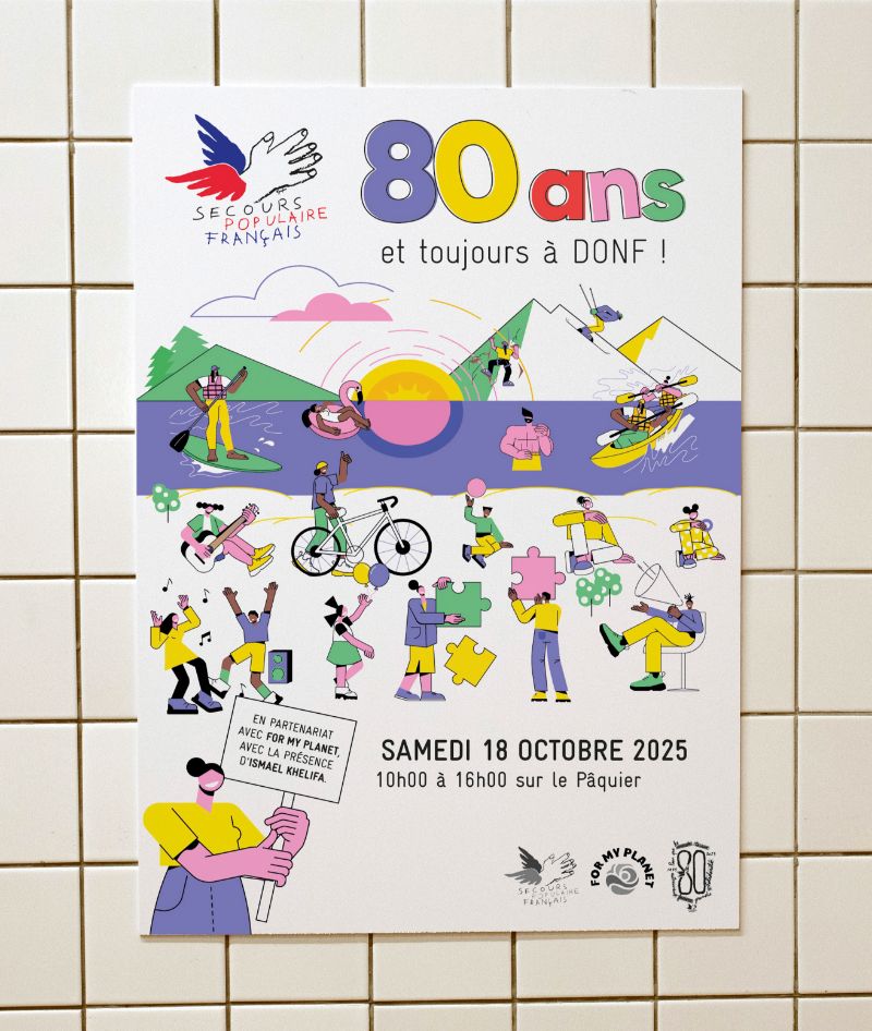 AFFICHE 80 ANS SECOURS POPULAIRE