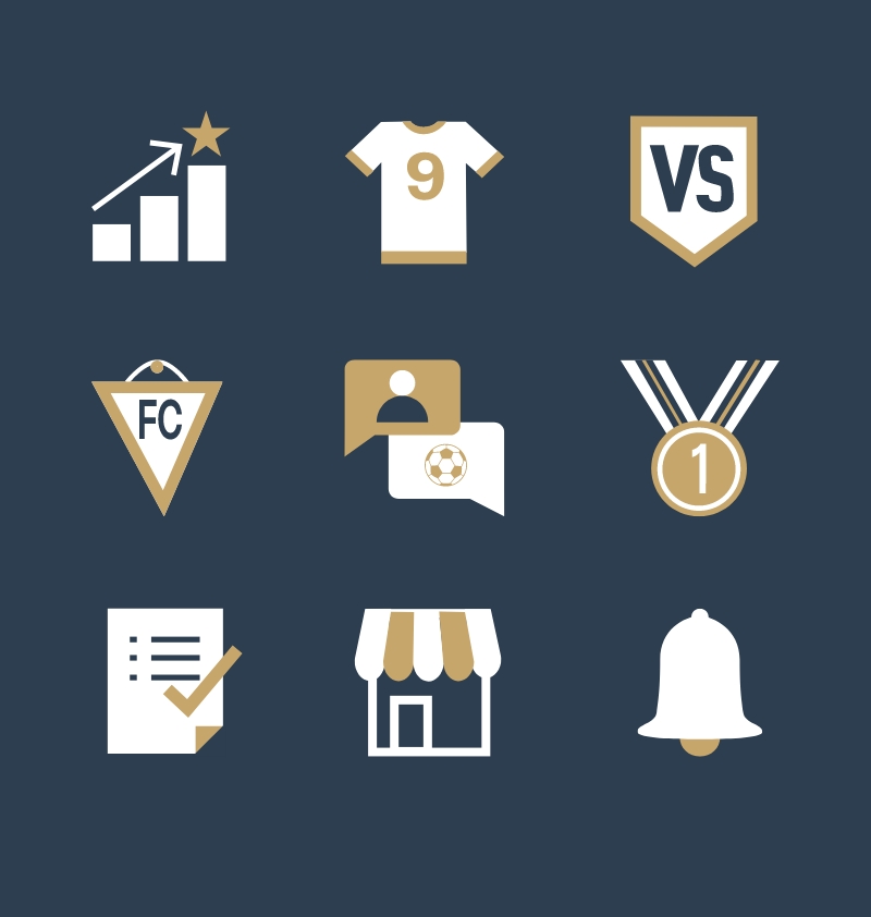 Pictogrammes et icônes UI - Design site internet football